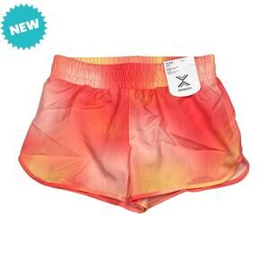 Xersion Shorts Girls Size XXS 4/5 Adjustable Waist Brief Lined Pink Orange NEW